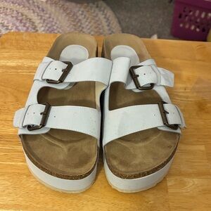 Alter’d State Baby Blue Double Strap Platform Sandals